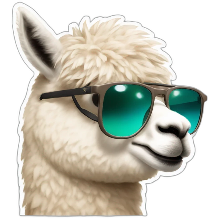 alpaca with summer rayban and cirgar emoji
