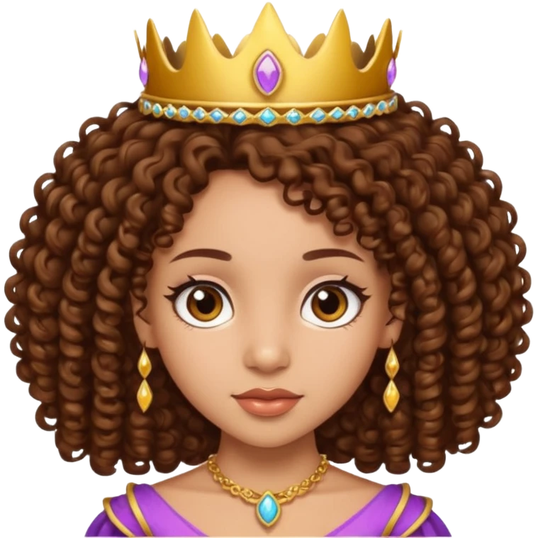 lightskin princess with brown girl hair  emoji
