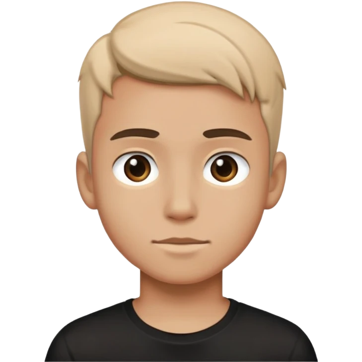 portrait of a boy black tee shirt emoji