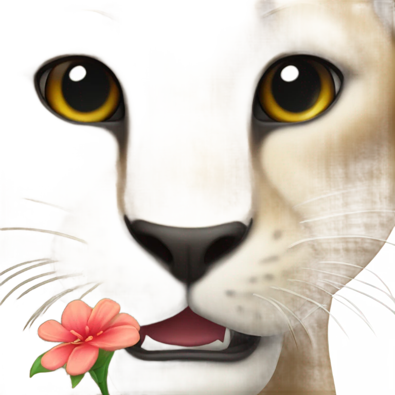 A panter with a flower emoji
