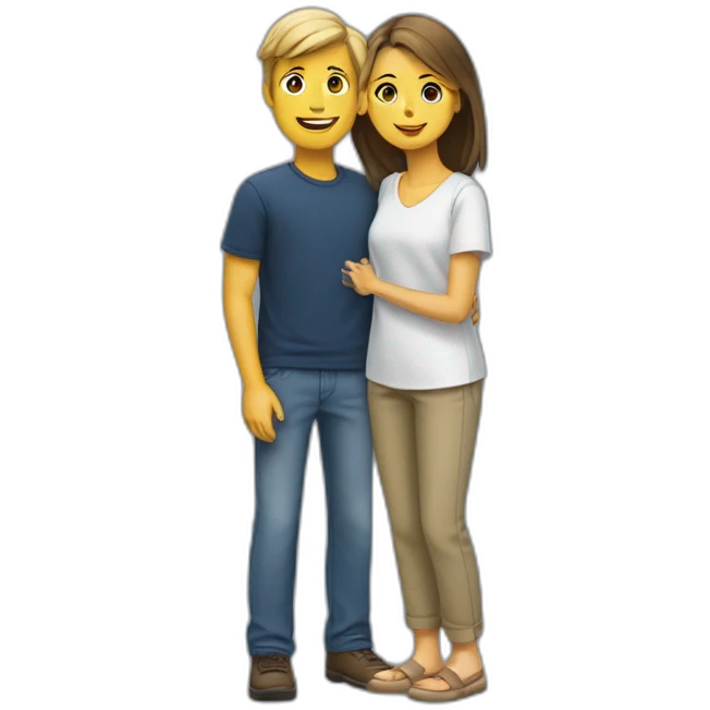Un garçon et une fille qui se câlinent emoji