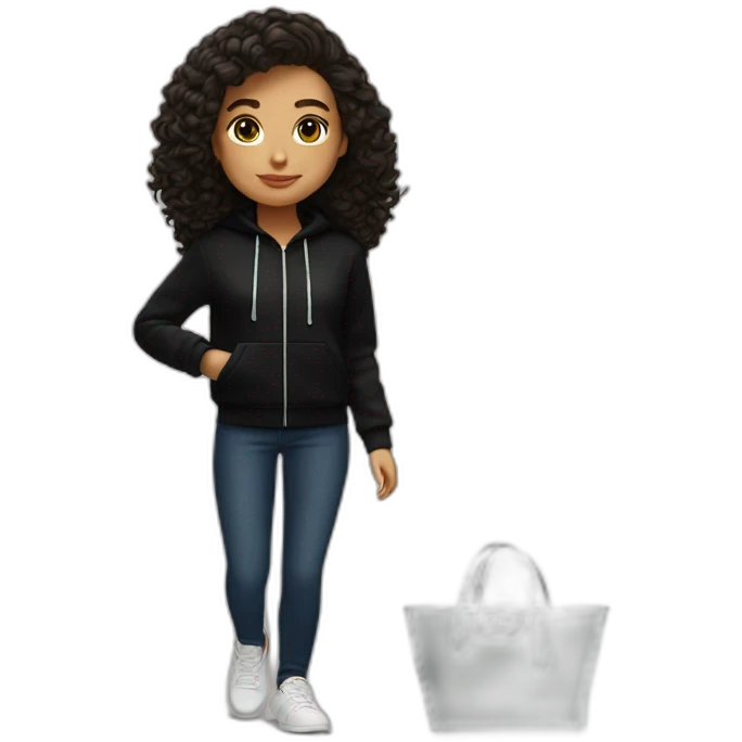 Lacoste bag latina girl with black lacoste hoodie emoji