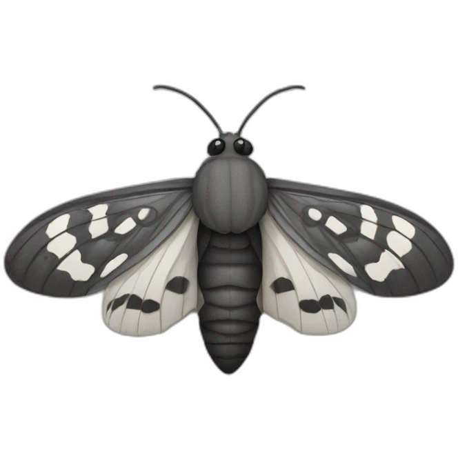 Black and Grey moth emoji