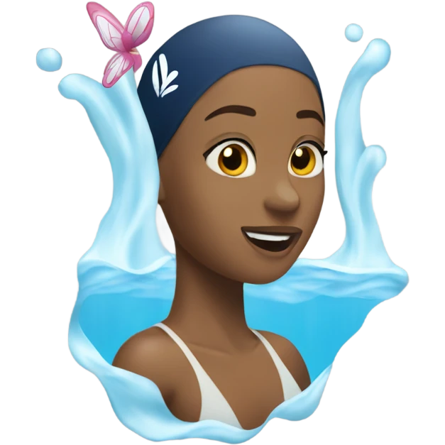 A women swimming butterfly stroke emoji
