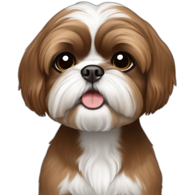 Brown shih tzu with white chest emoji