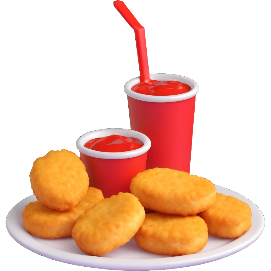 chicken mcnuggets with ketchup dip emoji