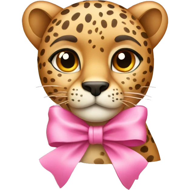 cheetah with a pink bow emoji