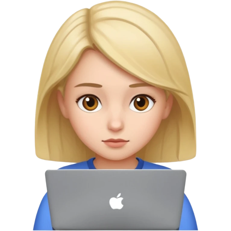 girl use laptop emoji