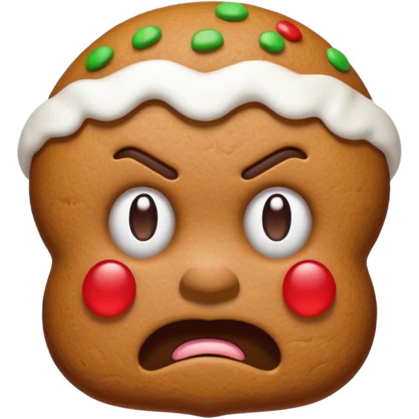 angry gingerbread man head plain emoji