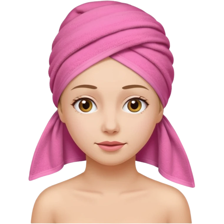 Woman with pink towel on head emoji