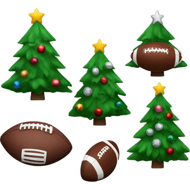christmas trees with football decorations  emoji