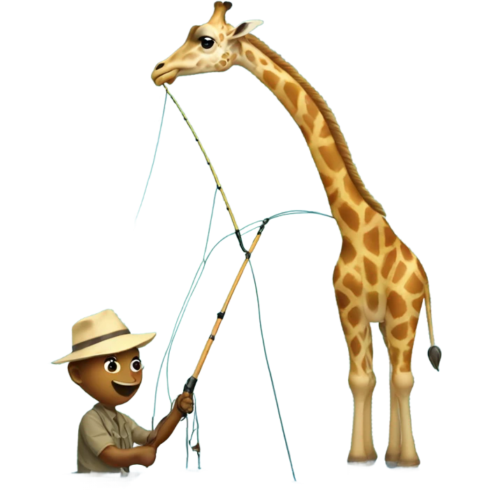 Giraffe fishing emoji