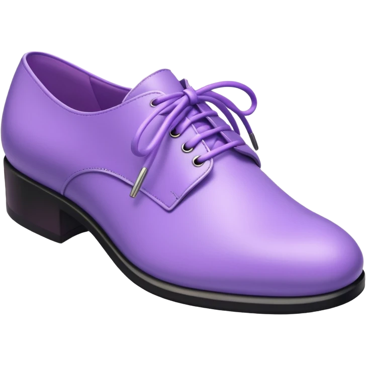 A 3D cartoon lavender-purple Formal shoes with soft texture,  and smooth reflections, isolated on plain background, Memoji-style. emoji
