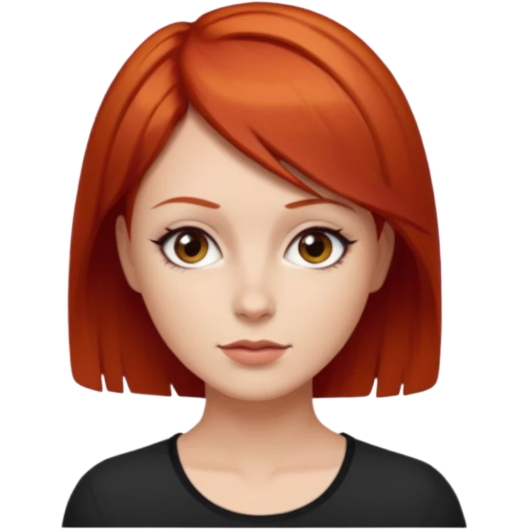 women with very short red hair and dark eyes emoji
