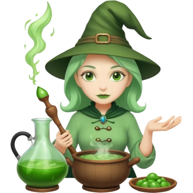 green witch cooking potion emoji