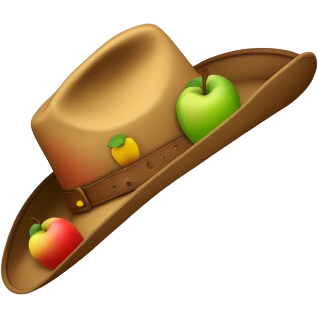 Cowboy hat with apples emoji