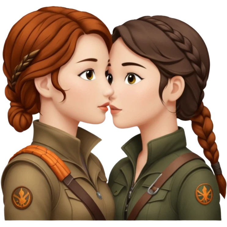Katniss Everdeen kissing Gale Hawtorne emoji