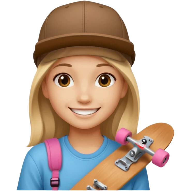 skateboarder girl mugshot with cap emoji