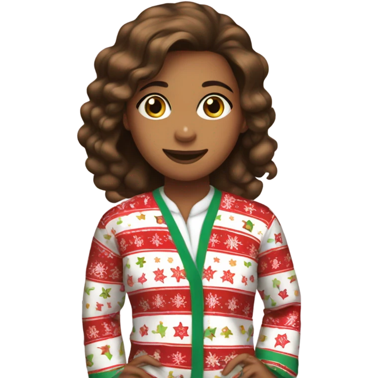 Jewish girl in holiday PJs emoji