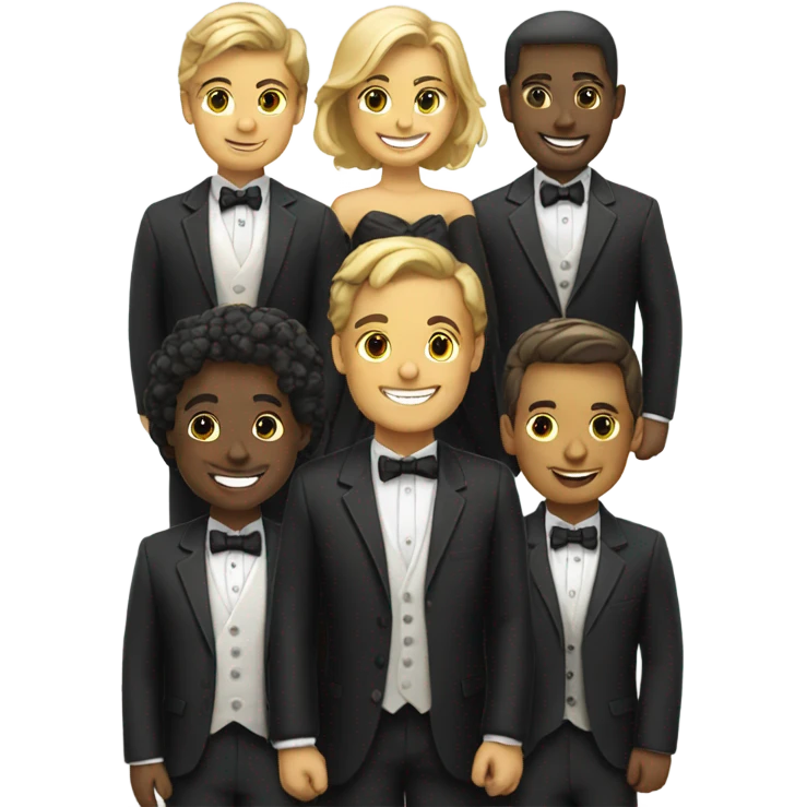 smiling group in formal attire emoji
