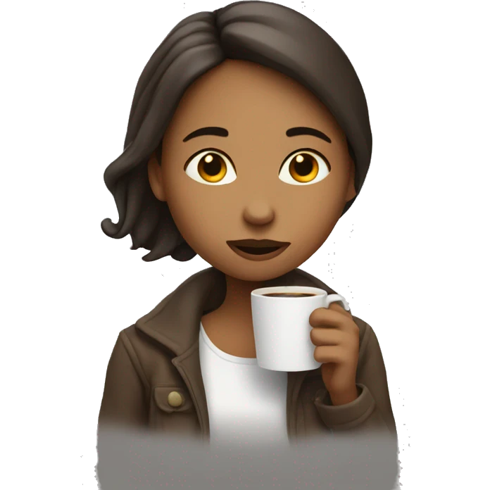 Girl taking drinking hot coffe emoji