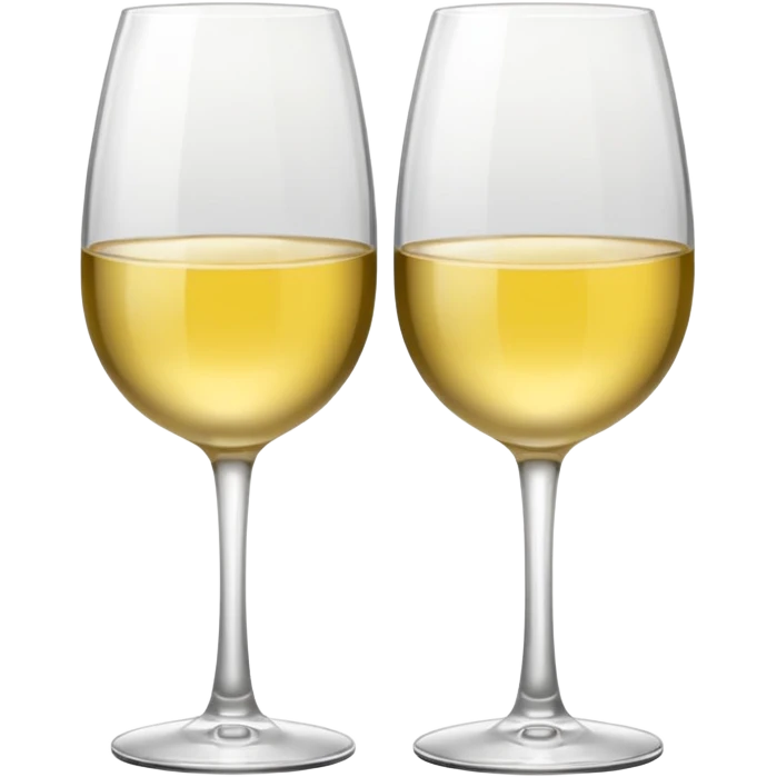 two white wine modern glasses toasting emoji
