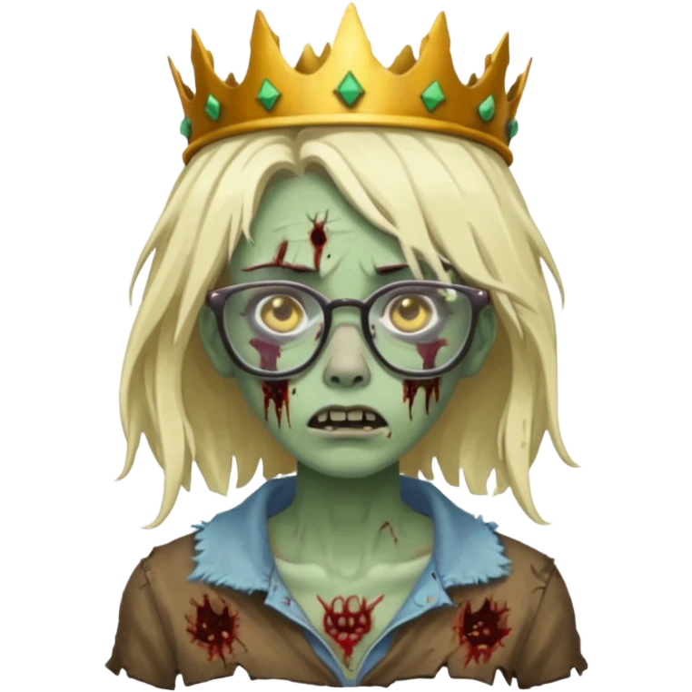 crowned woman zombie with glasses emoji