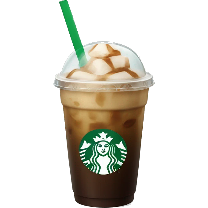 Starbuck ice coffee with ice cubes emoji