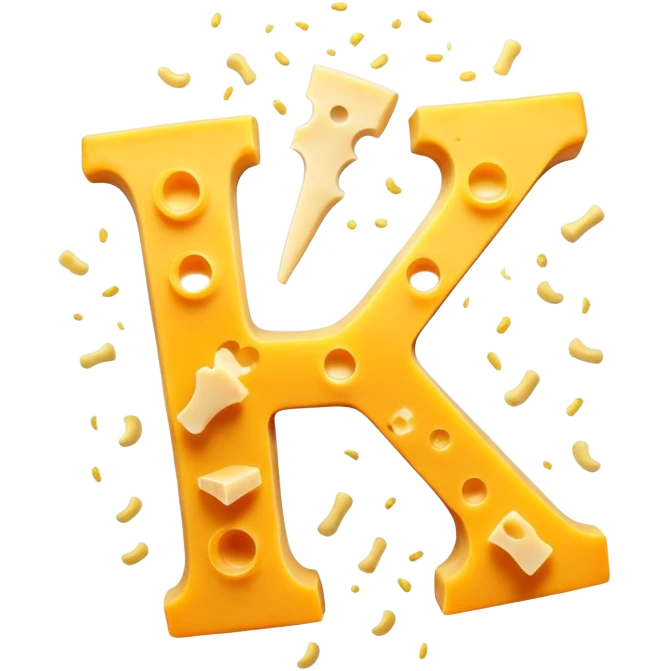 Ethereal vitamin K2 symbol and a glowing bone surrounded by translucent, shimmering pieces of cheese floating in a magical arrangement. Golden rays connect the cheese to the K2 symbol and then to the glowing bone, showing the pathway of nutrients. emoji