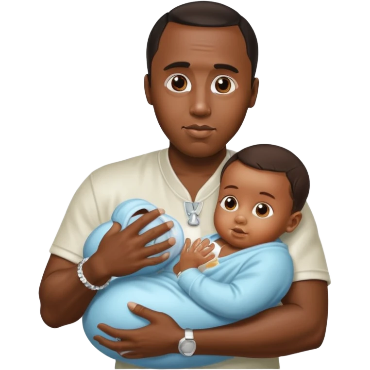Sean “Diddy” Combs with baby oil and a very small infant emoji
