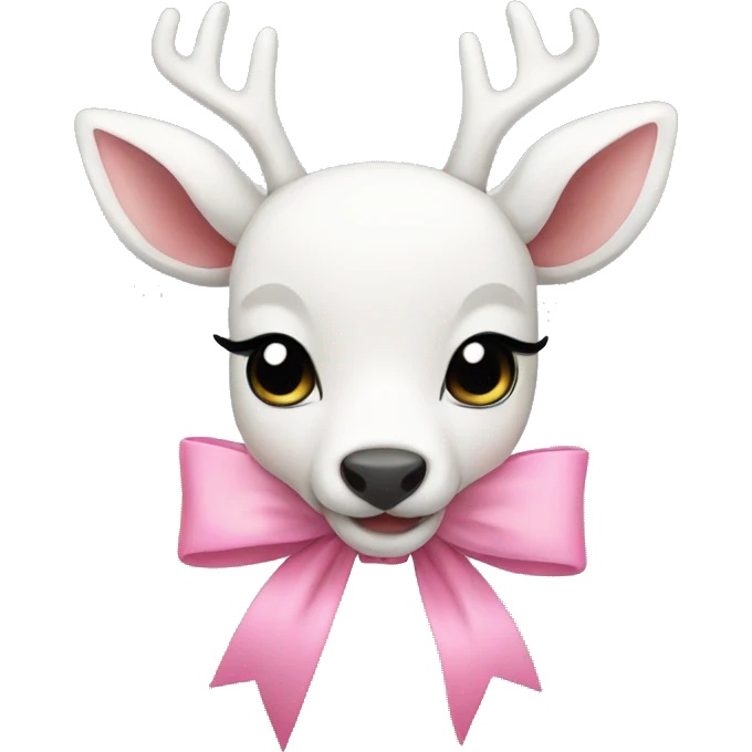 White deer pink bow emoji