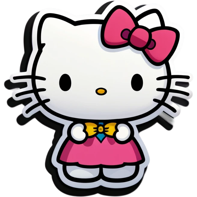 Baddie wearing hello kitty bow bald emoji