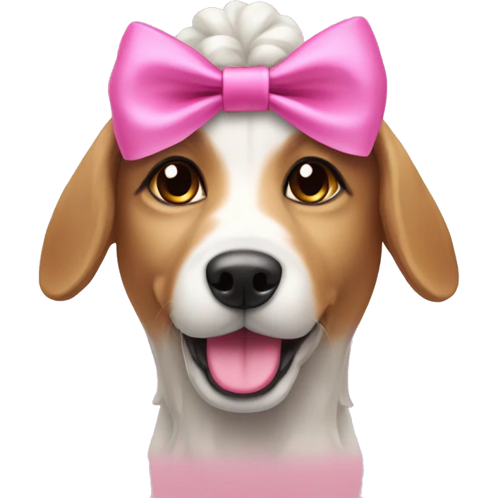 das hind dog with pink bow  emoji