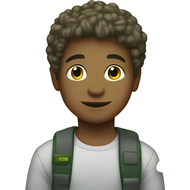 a young white boy in San Francisco with broccoli for hair emoji