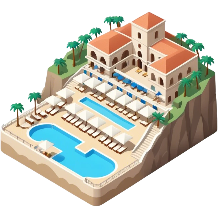 Italian amalfi coast beach club isometric emoji