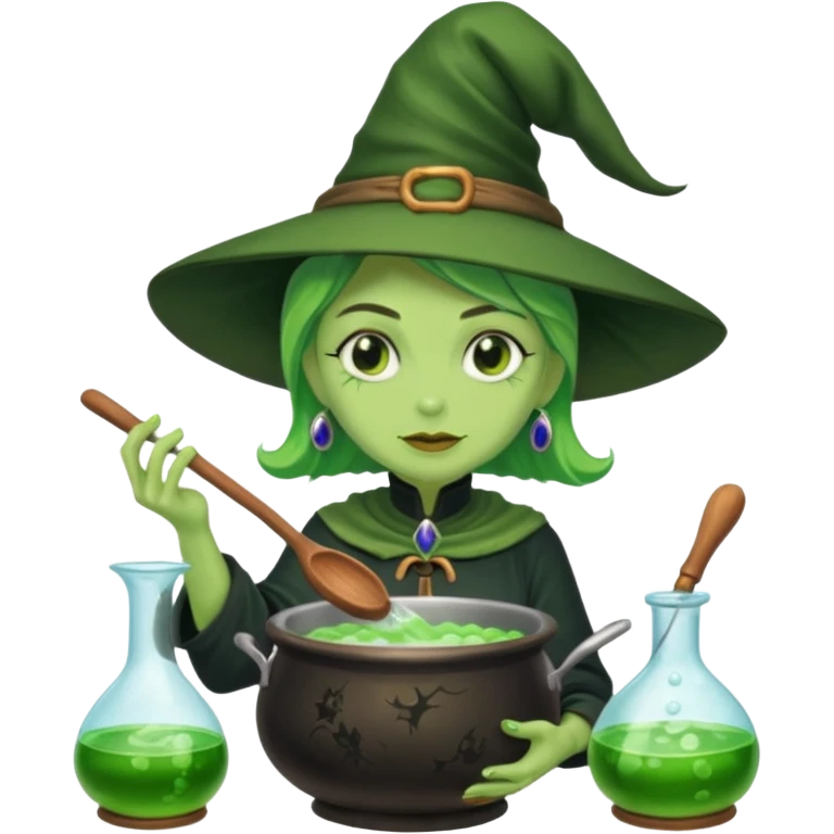 green witch cooking potion emoji