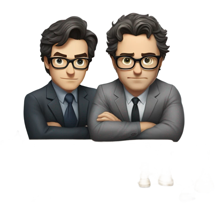 Bruce Wayne and Bruce Banner playing Chess emoji