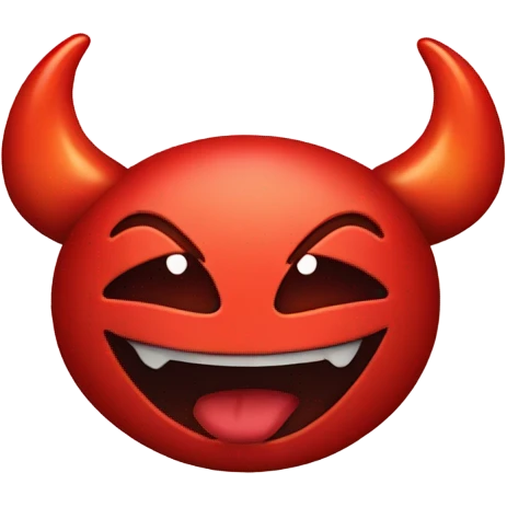 😄 with devil horns and red emoji