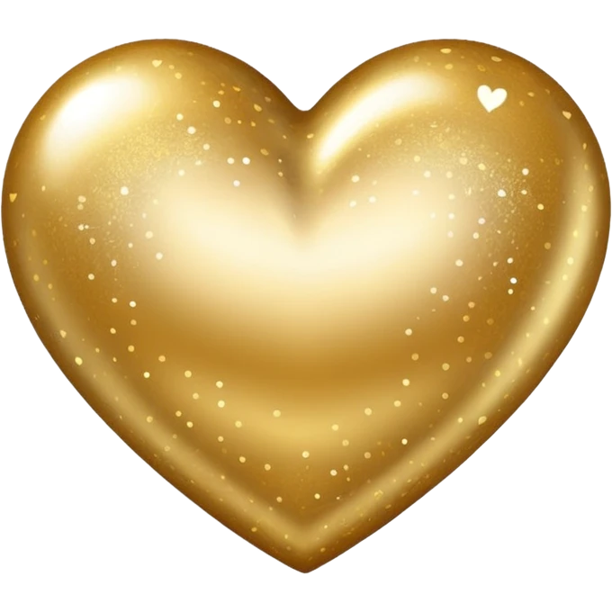Change the glittery silver color heart with a subtle gradient and no border to a glittery gold color heart with a subtle gradient and no border. Keep the background transparent. Maintain the style and subtle gradient effect of the original heart. emoji