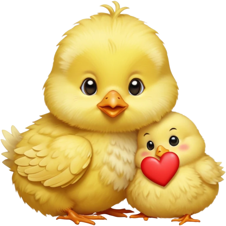 Kissing baby chick with hearts  emoji