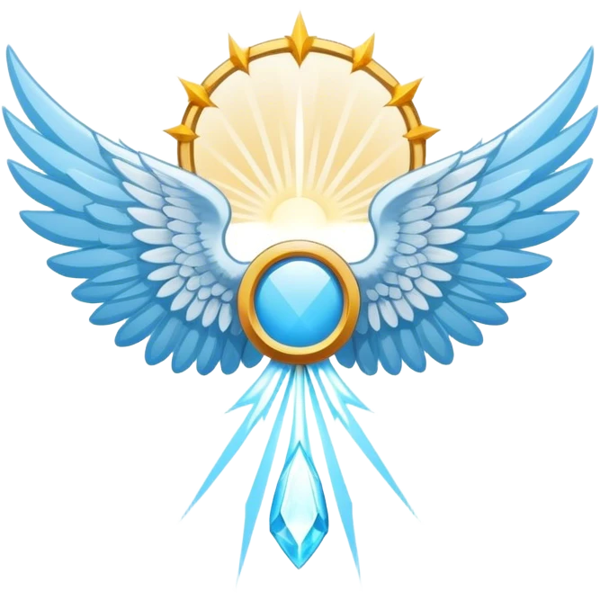 wings emblem holy saint light blue emoji