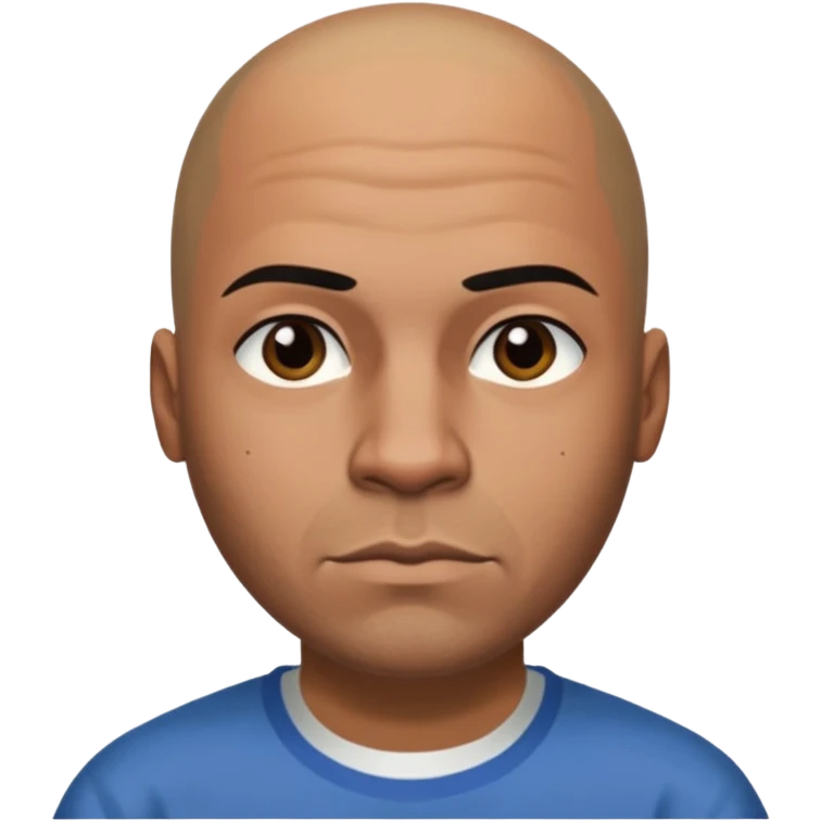 CJ From the game GTA SAN ANDRES Bald, straight jaw and slightly thick eyebrows emoji