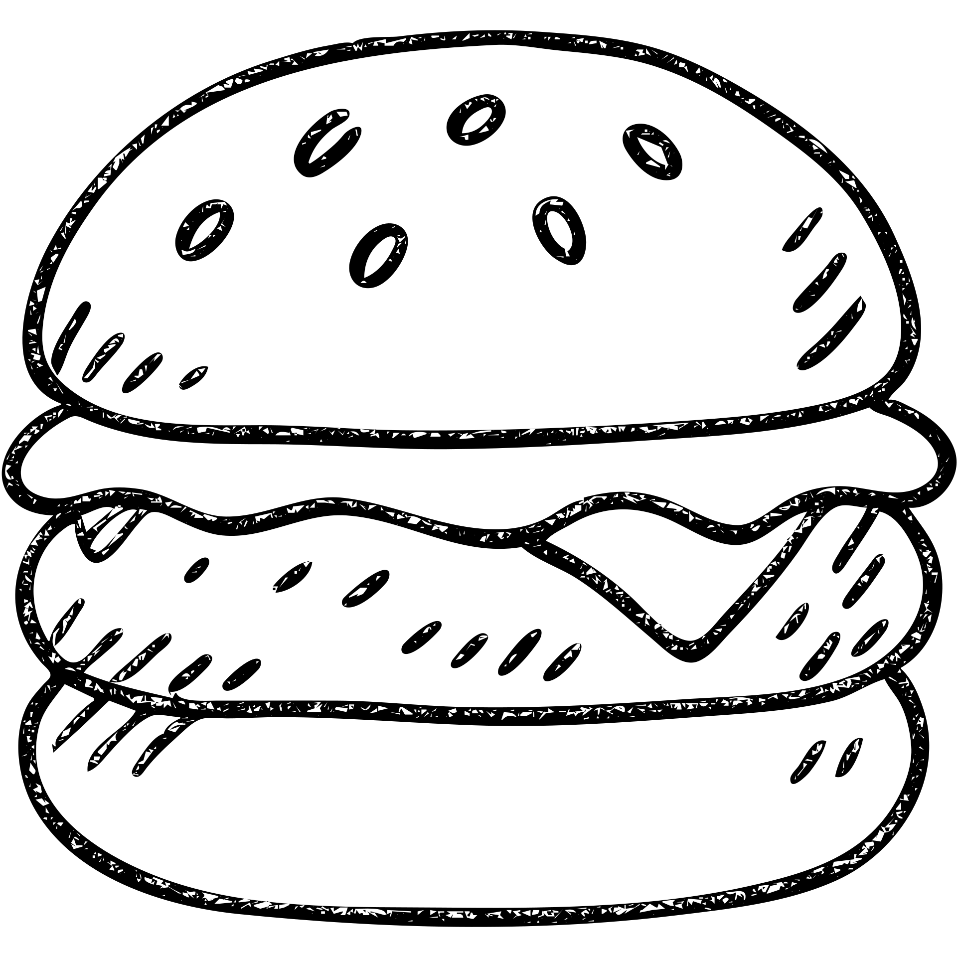 hand drawn outlined burger icon emoji