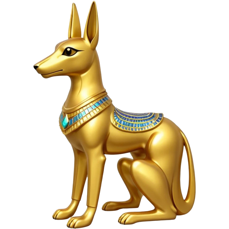 Golden Sparkly Shiny glittery Gold Anubis Statue emoji