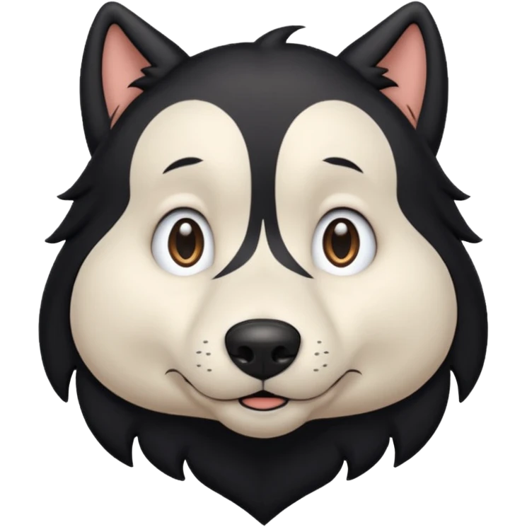 zoobie com cabelo preto wolfcut com olhos caidos emoji