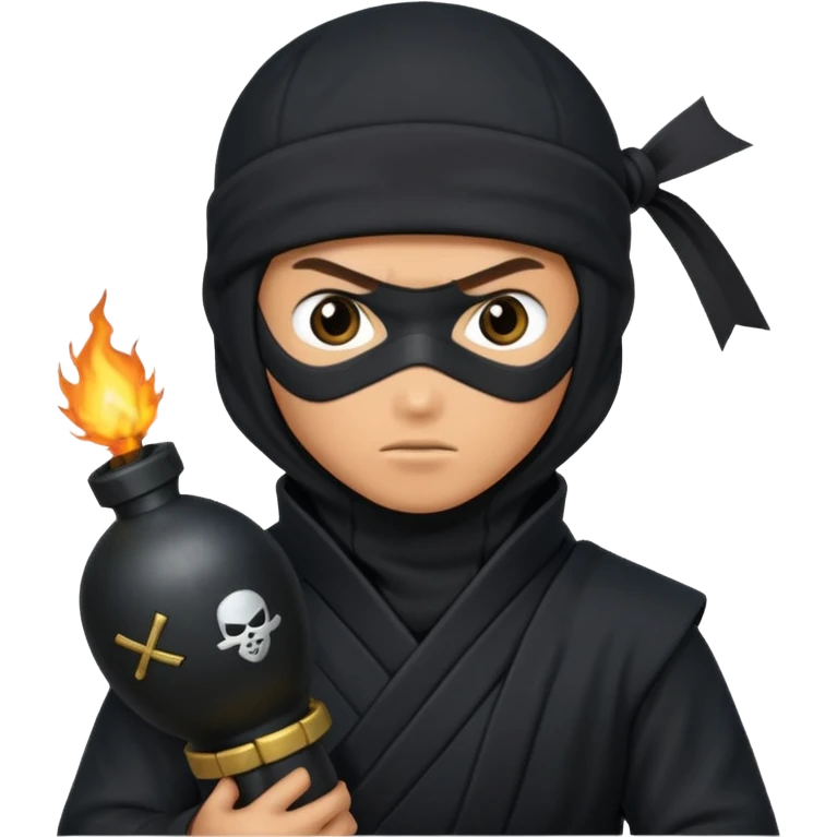 ninja with bomb emoji