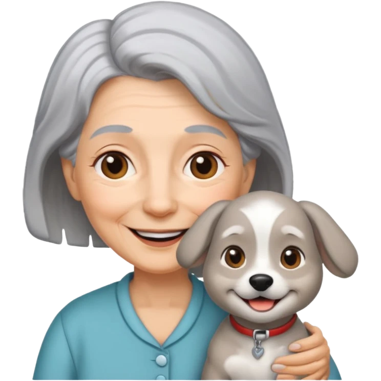 A dog and a grandma emoji