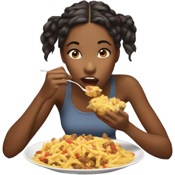 Girl eating mukbang emoji