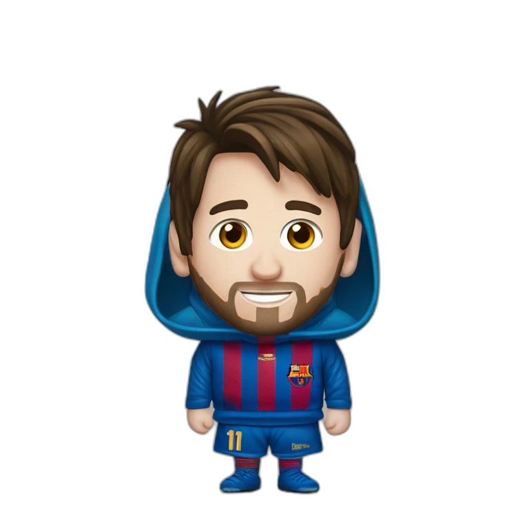 Messi avec un cagoule emoji