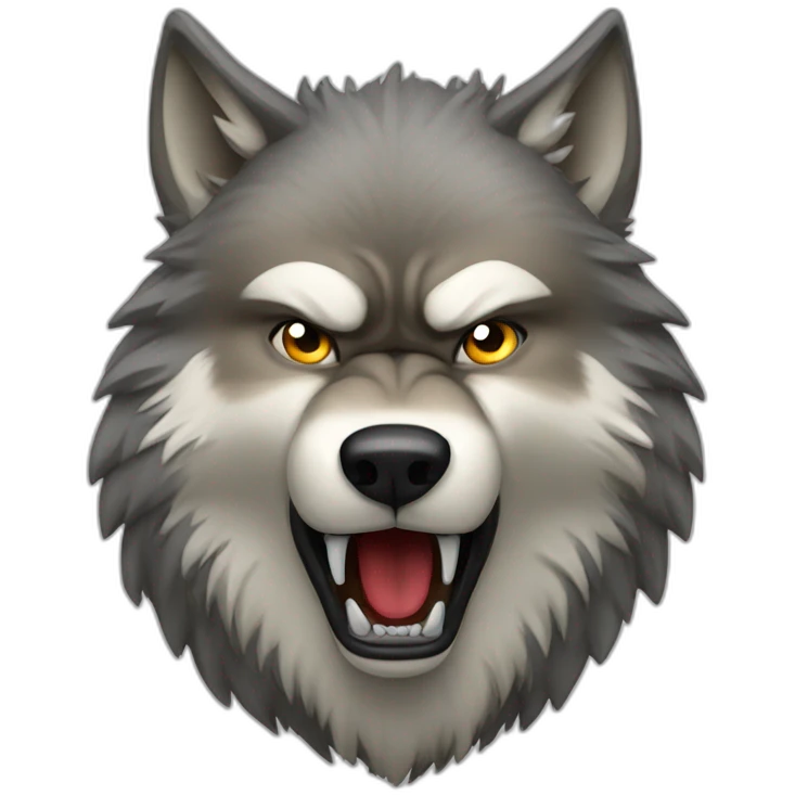 Angry wolf body emoji